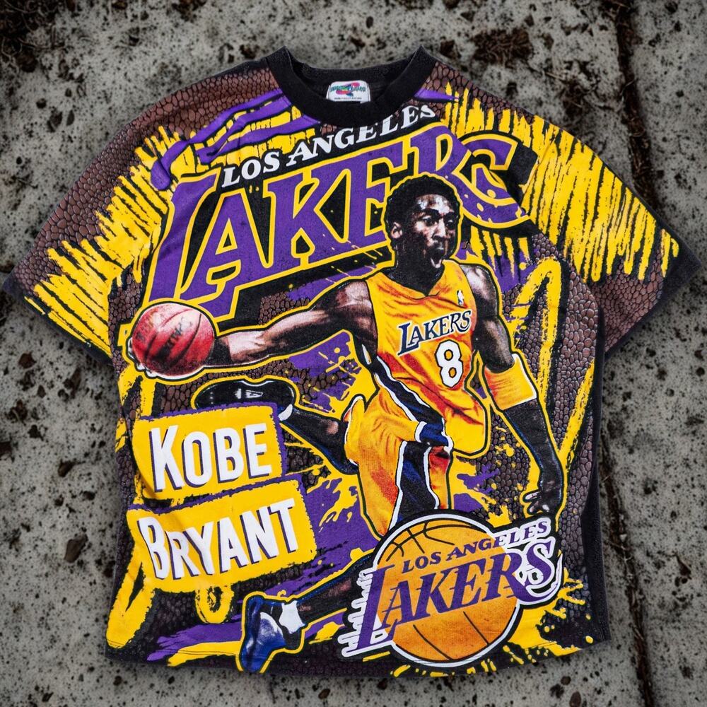 Kobe Bryant Los Angeles Lakers All Over Print Shirt Large Y2K Street Couture NBA